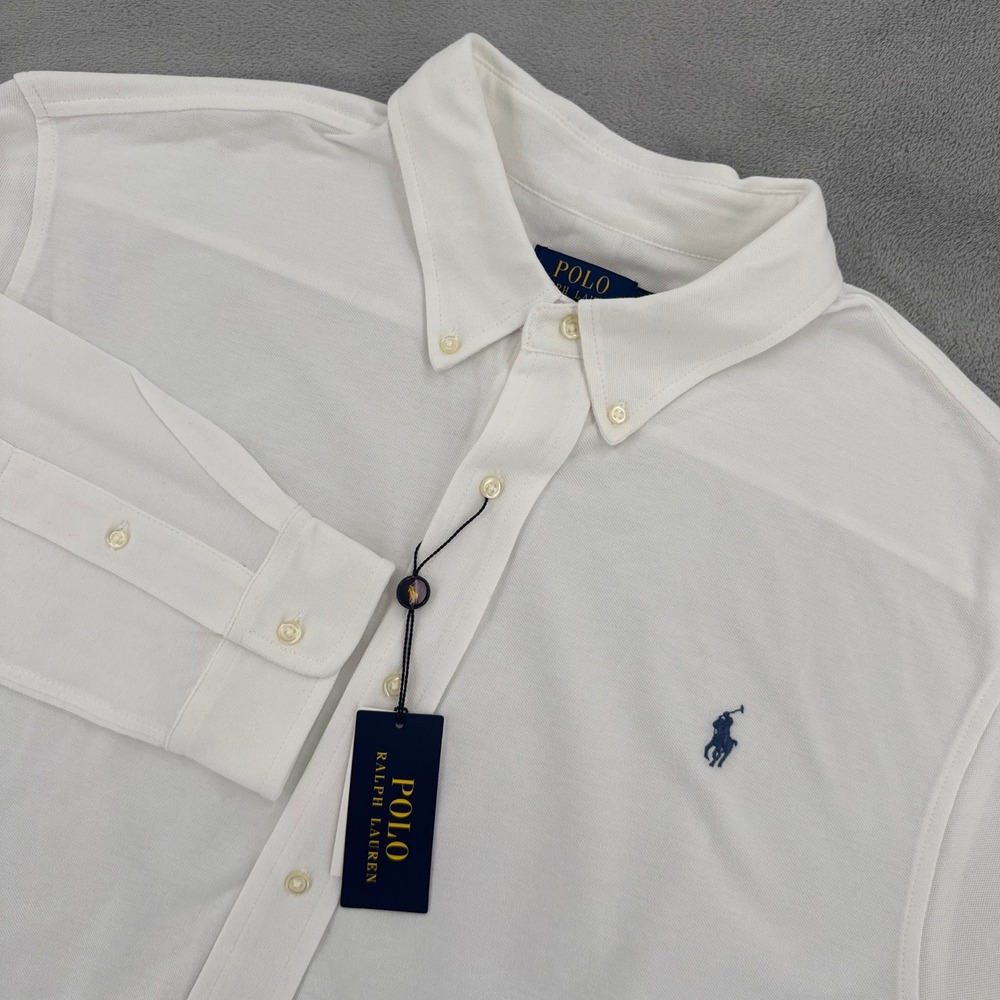 Polo Ralph Lauren Featherweight Mesh Button Down Shirt Mens 2XB White  New